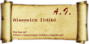 Alexovics Ildikó névjegykártya