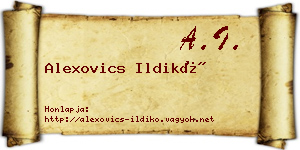 Alexovics Ildikó névjegykártya