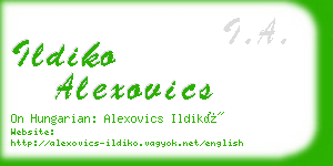 ildiko alexovics business card